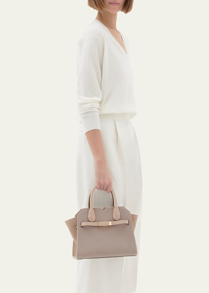 Valextra Milano Bicolor Leather Top-Handle Bag outlook