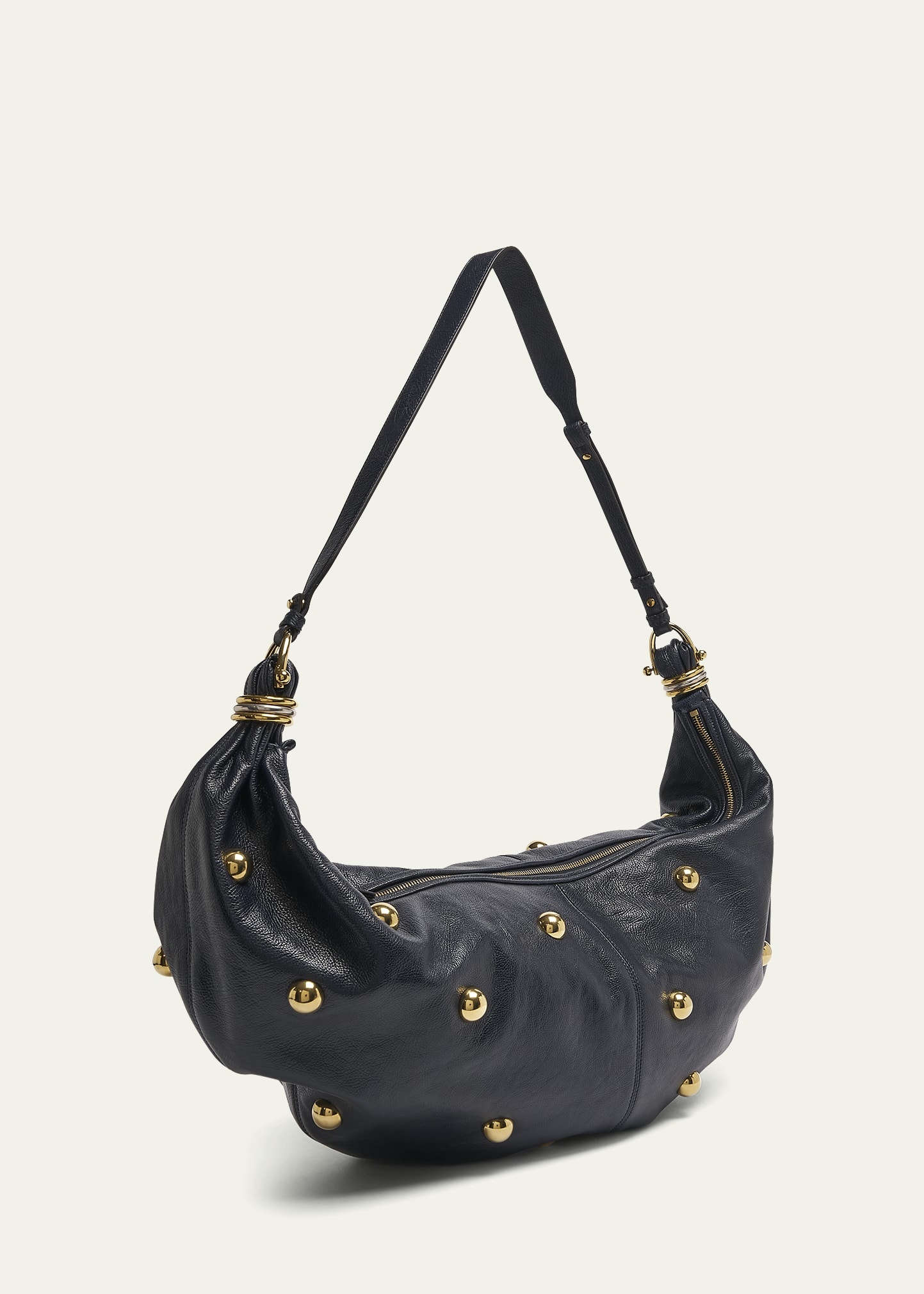 Bracelet Mini Studded Shoulder Bag in Grained Calfskin - 3