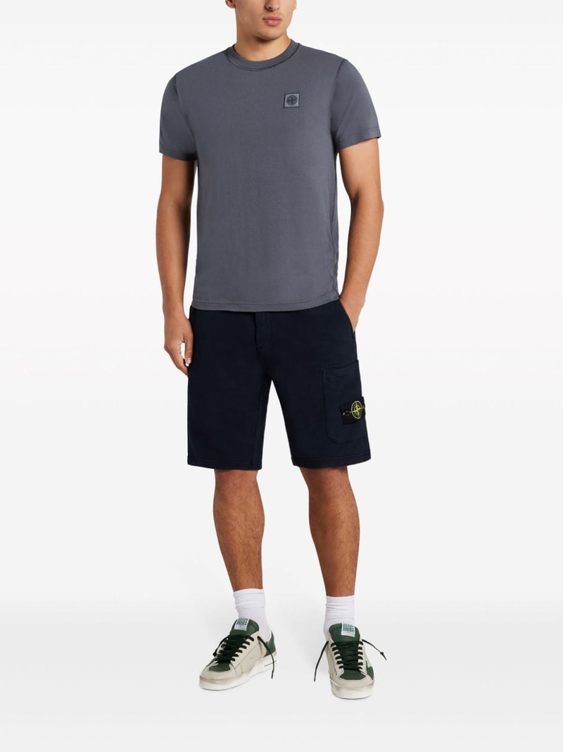 Stone Island Compass logo-patch cotton track shorts outlook