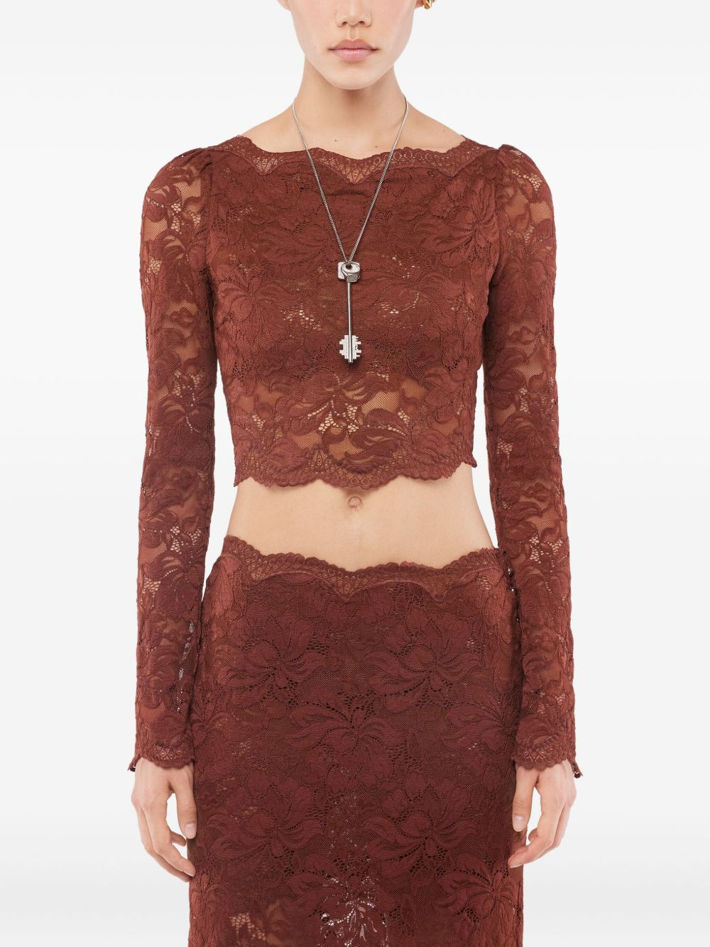 boat-neckline long-sleeve top - 4