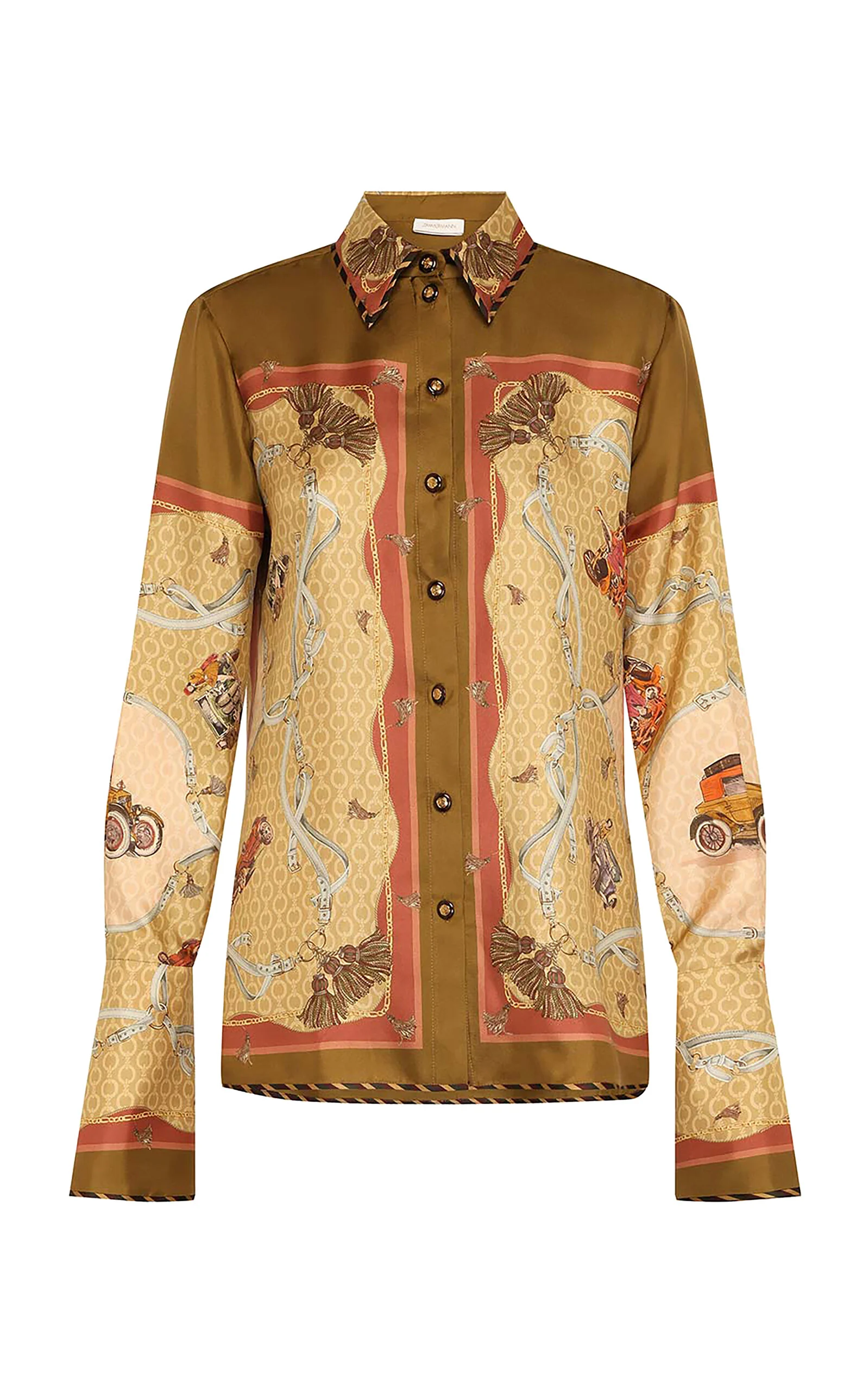 Valiant Twill Silk Shirt khaki - 1