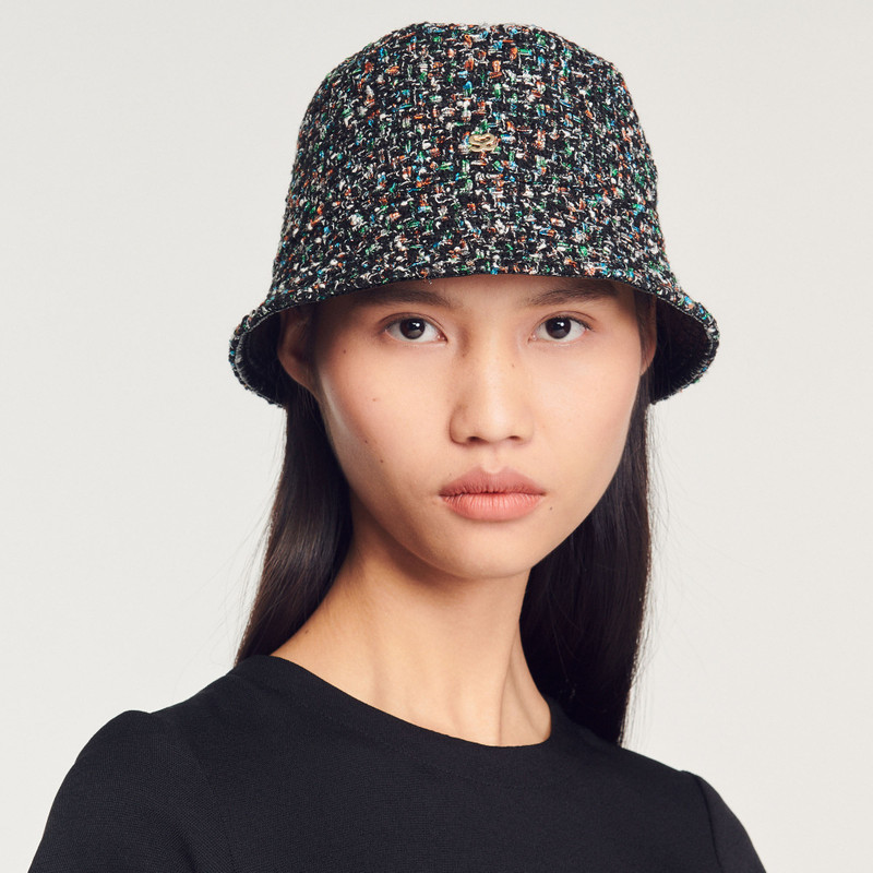 Sandro Reversible tweed hat outlook