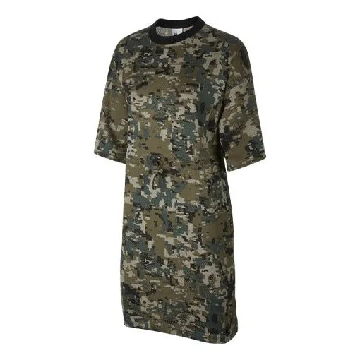 (WMNS) Nike Mesh Casual Camouflage Olive Green Dress CJ0178-222 - 1