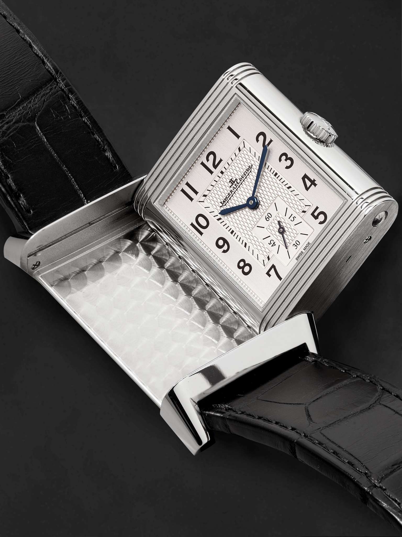 Reverso Classic Large Duoface Hand-Wound 28mm Stainless Steel and Leather Watch, Ref. No. JLQ3848420 - 7