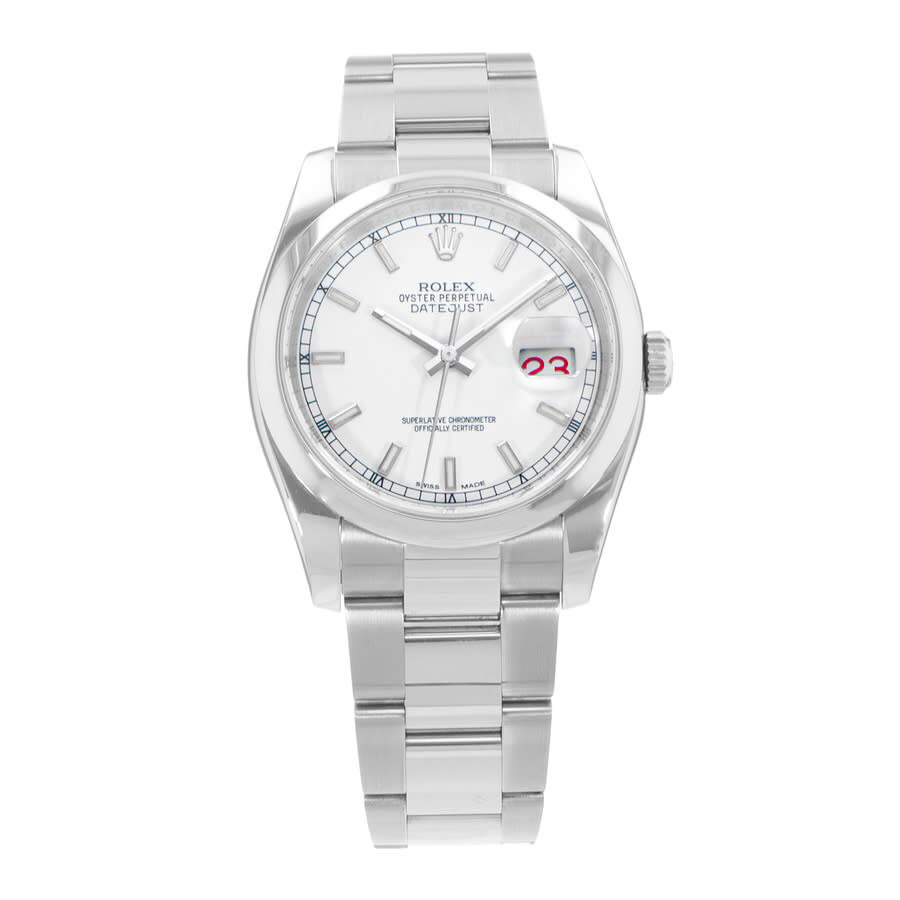 Pre-owned Rolex Datejust 36 Automatic Chronometer White Dial Men's Watch 116200 WSO - 2