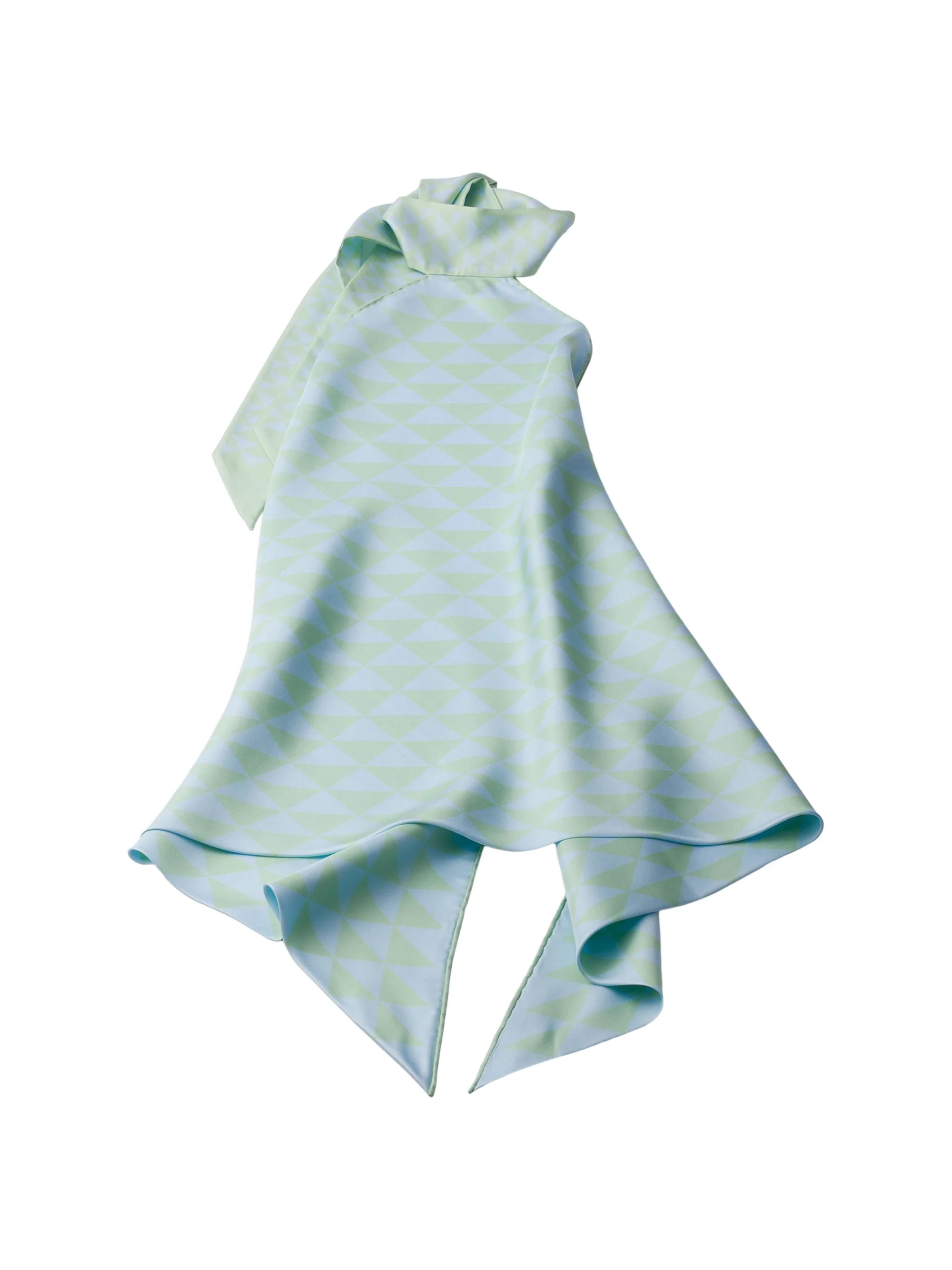 Women's Printed Silk Twill Halter Top - Green - 1
