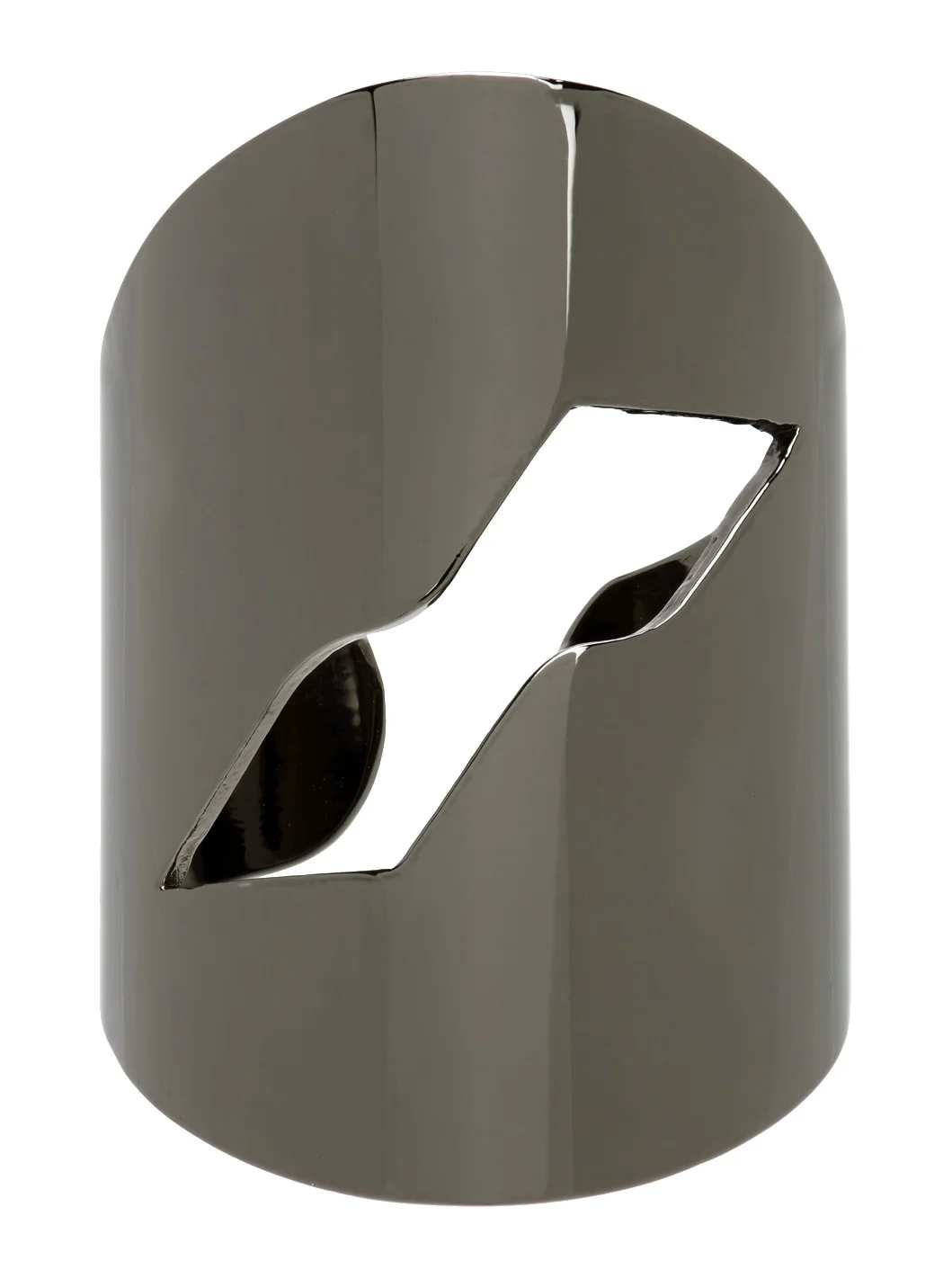 Gunmetal Logo Motif Ring - 1