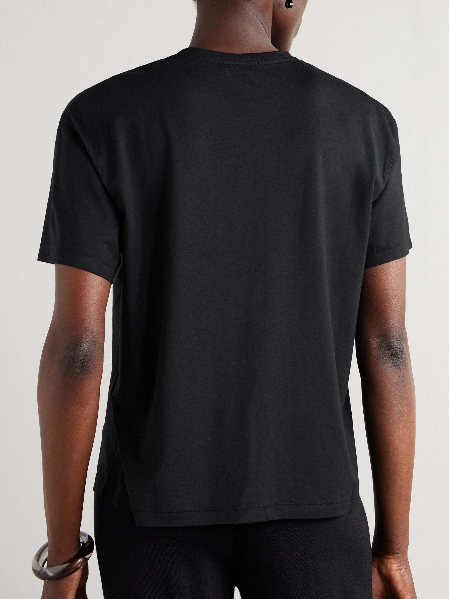 Garderob TENCEL™ Lyocell and organic cotton-blend jersey T-shirt Black - 4