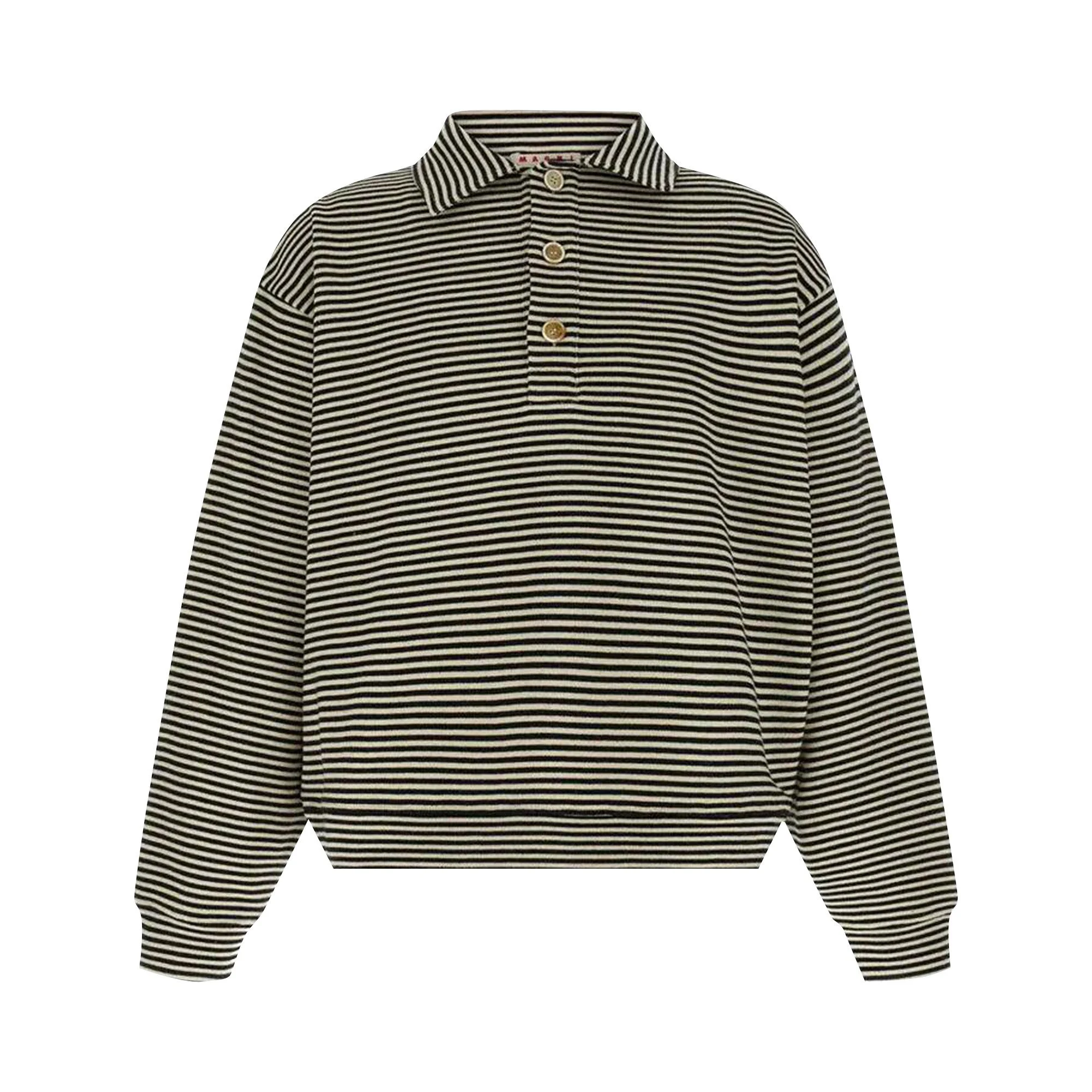 Marni Knitted Polo Roundneck Sweater 'Black' - 1