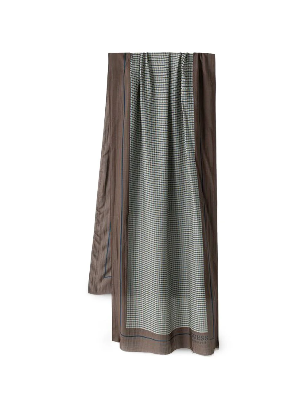 checked fringed-edge scarf - 1