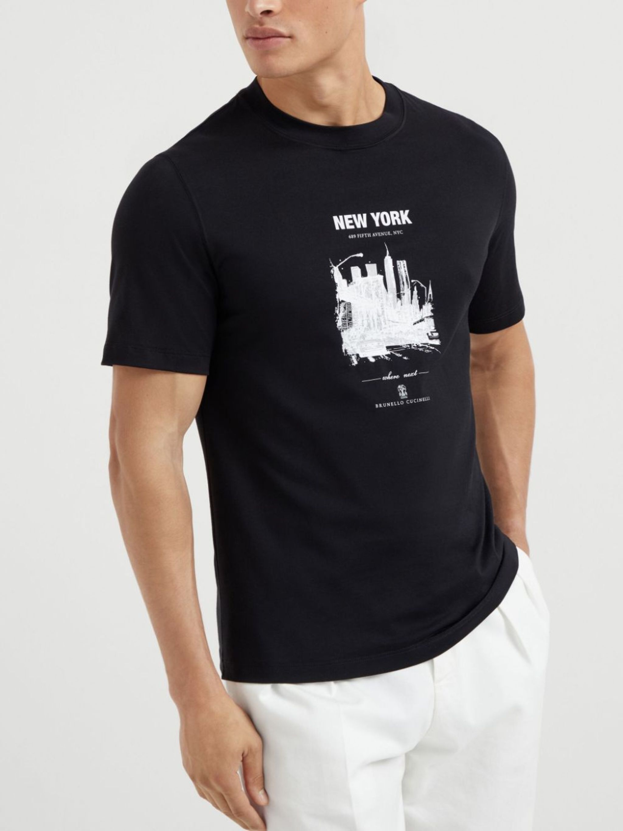Brunello Cucinelli cotton new york graphic print t-shirt