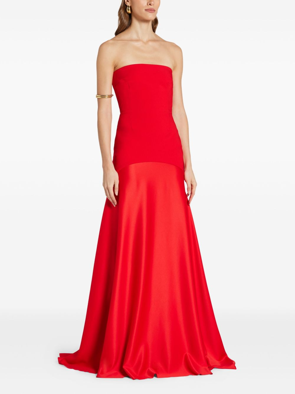 The Alessandra strapless-flared maxi dress - 3