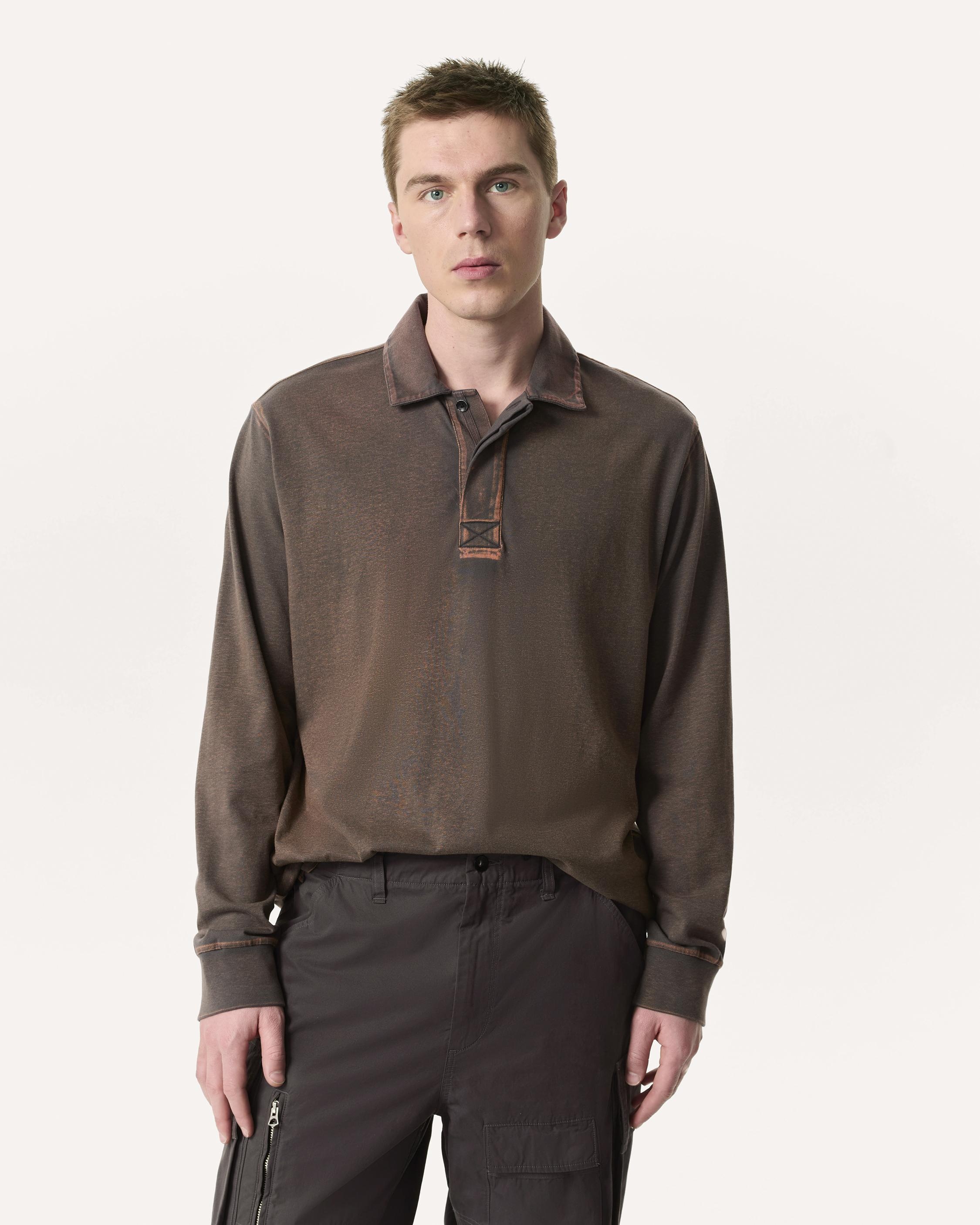 Relaxed Fit Washed Cotton Jersey Rugby Shirt - 2