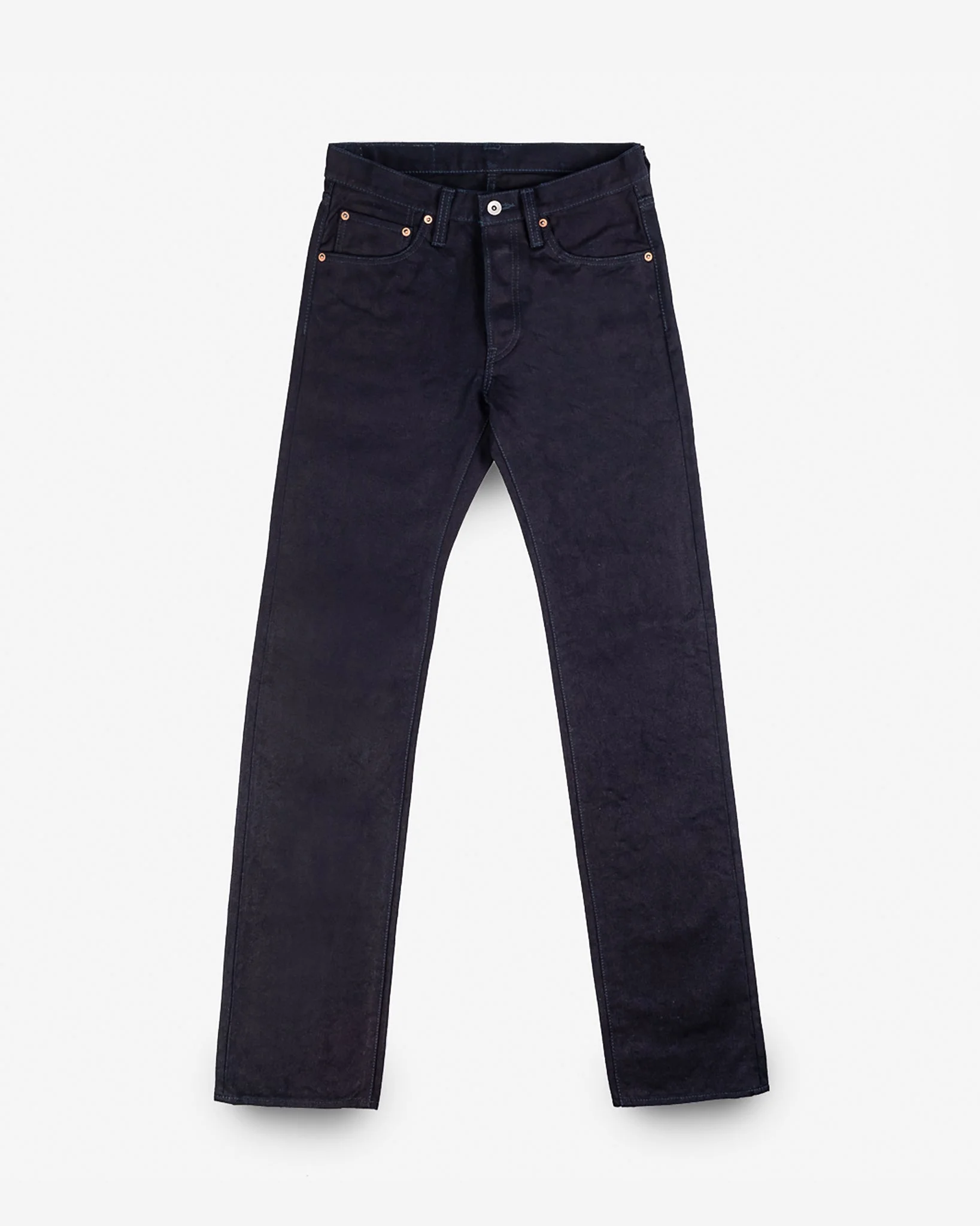 14OZ SELVEDGE DENIM SLIM STRAIGHT CUT JEANS - INDIGO/BLACK - 1