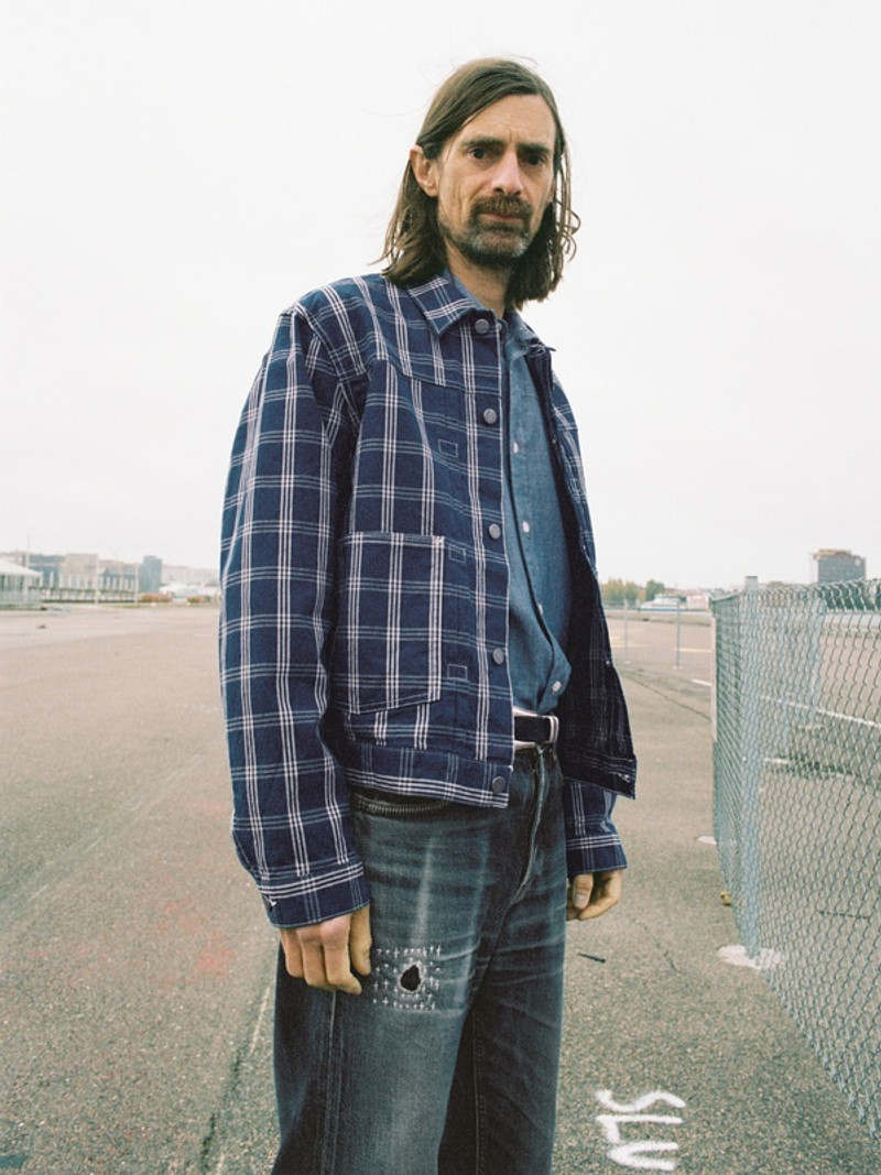 Nudie Jeans Dante II Indigo Check Jacket Blue outlook