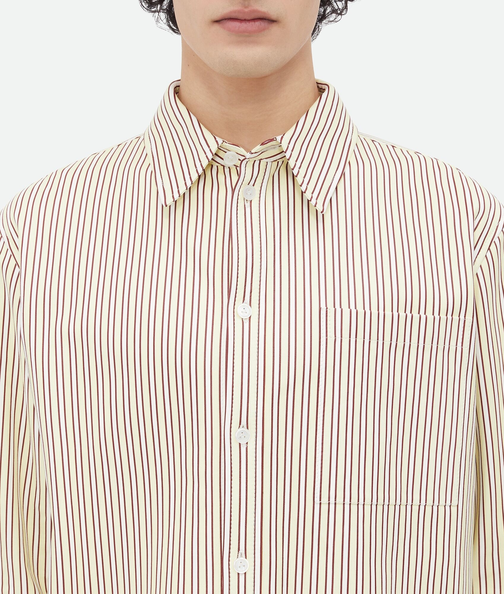 Printed Leather Striped Shirt - 5