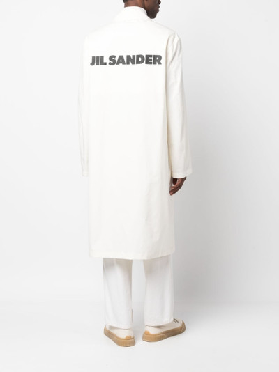 Jil Sander logo-print single-breasted coat outlook