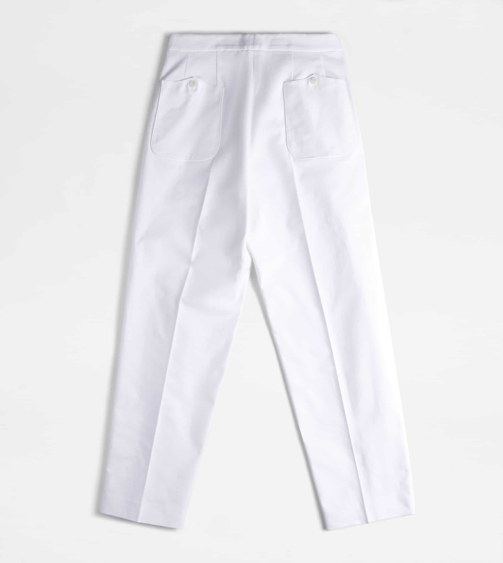 PANTS IN STRETCH COTTON - WHITE - 6