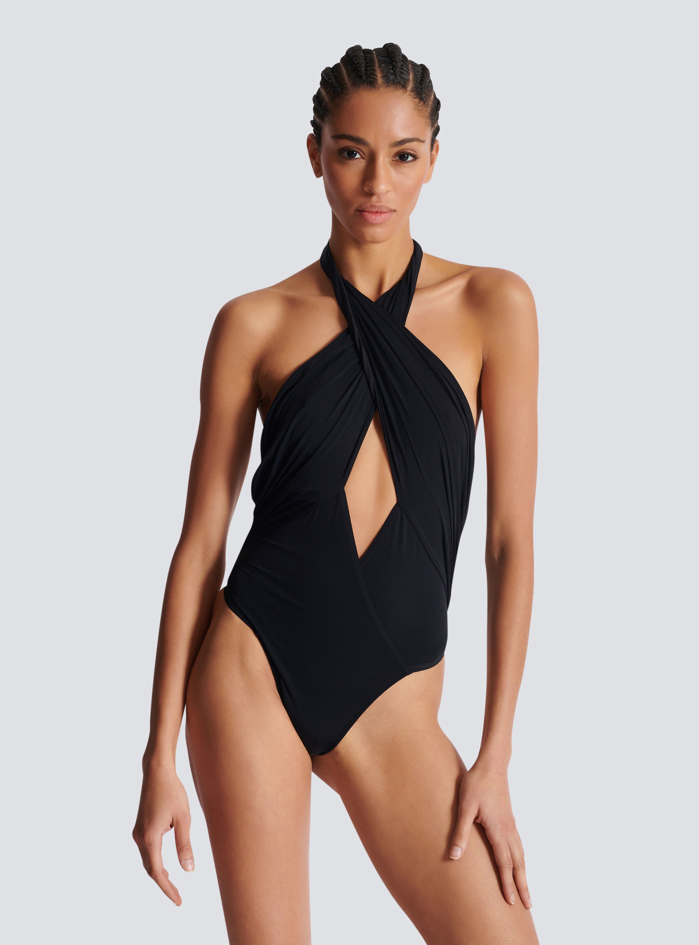 Plain one-piece swimsuit - 7