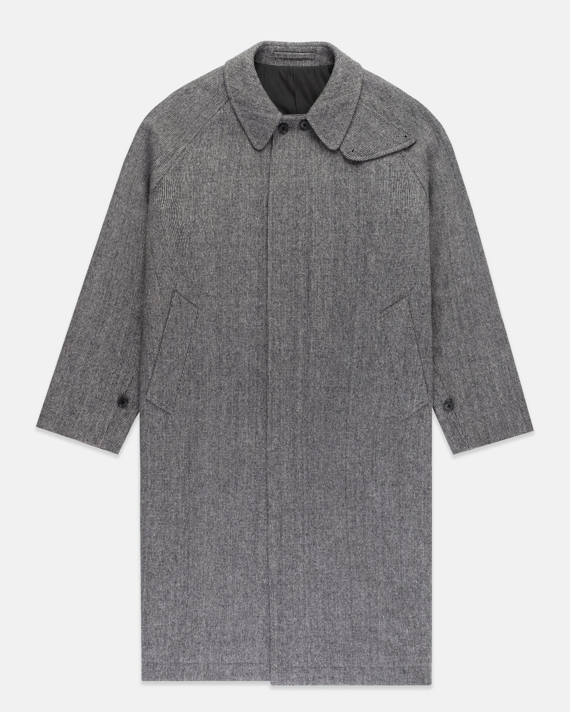 GREY BARLEYCORN BRITISH TWEED BALMACAAN - 1