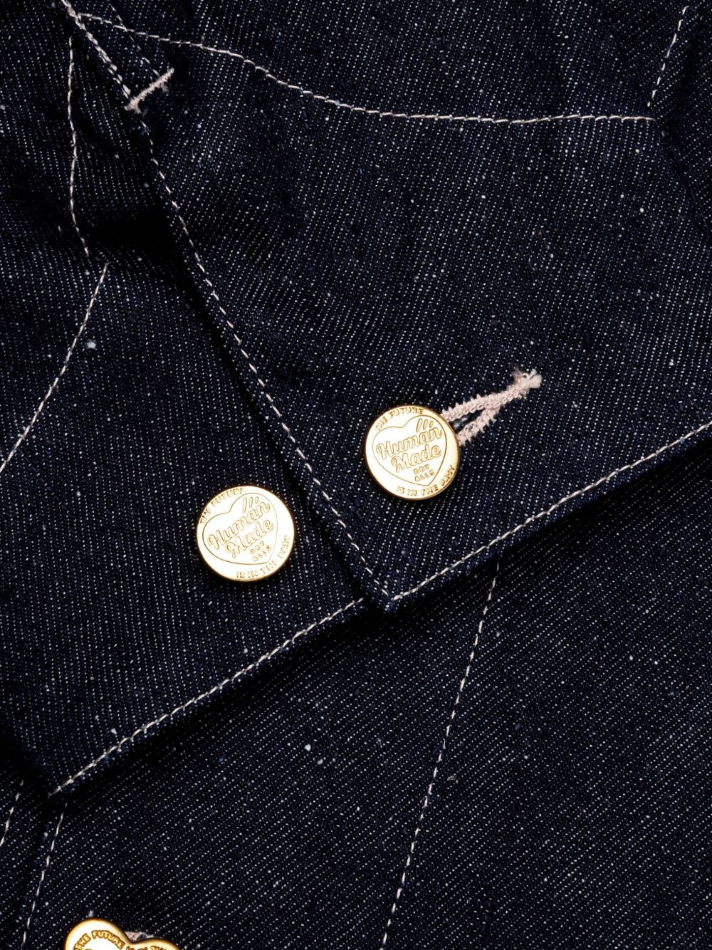 heart-patch denim jacket - 2