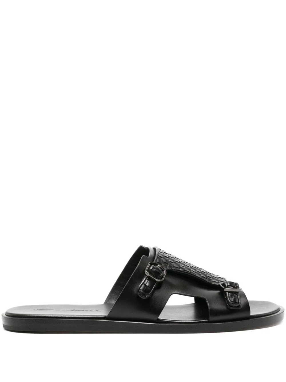 Duo leather slides - 1