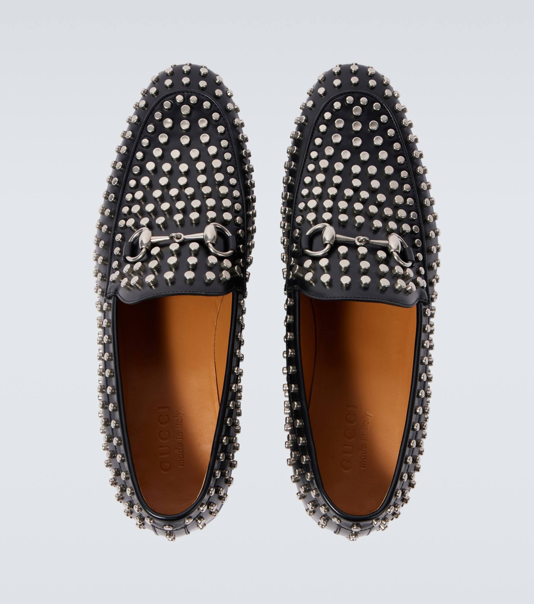 Horsebit studded leather loafers - 4