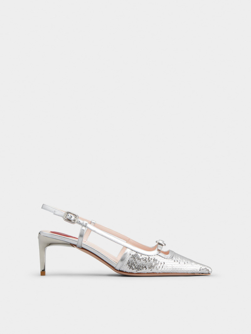 Viv' Canard Slingback Pumps in Fabric - 1