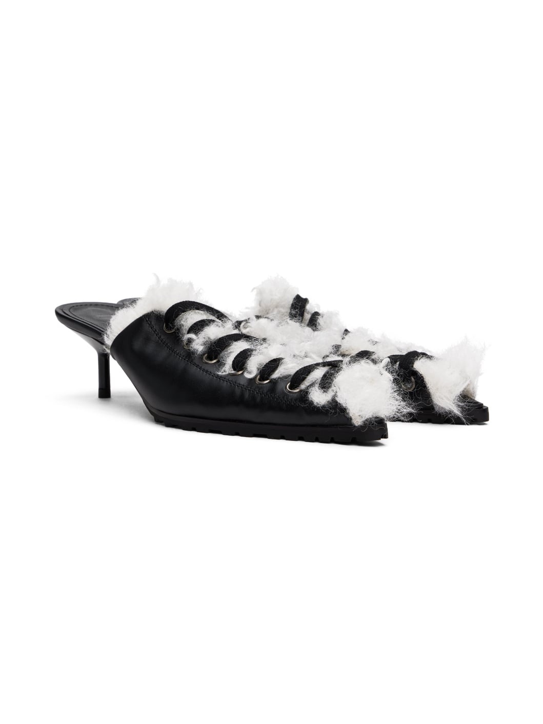 Black Kitten Mules - 4