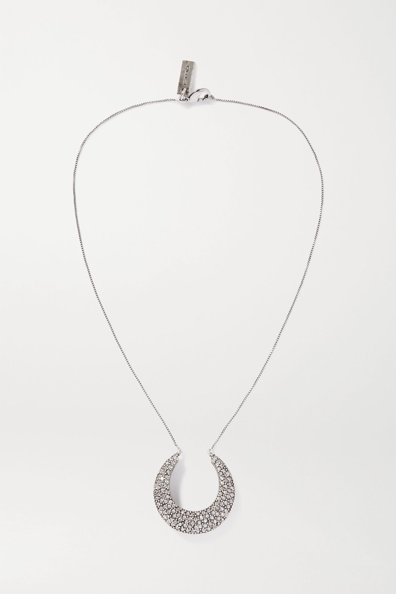 Silver-tone crystal necklace - 1