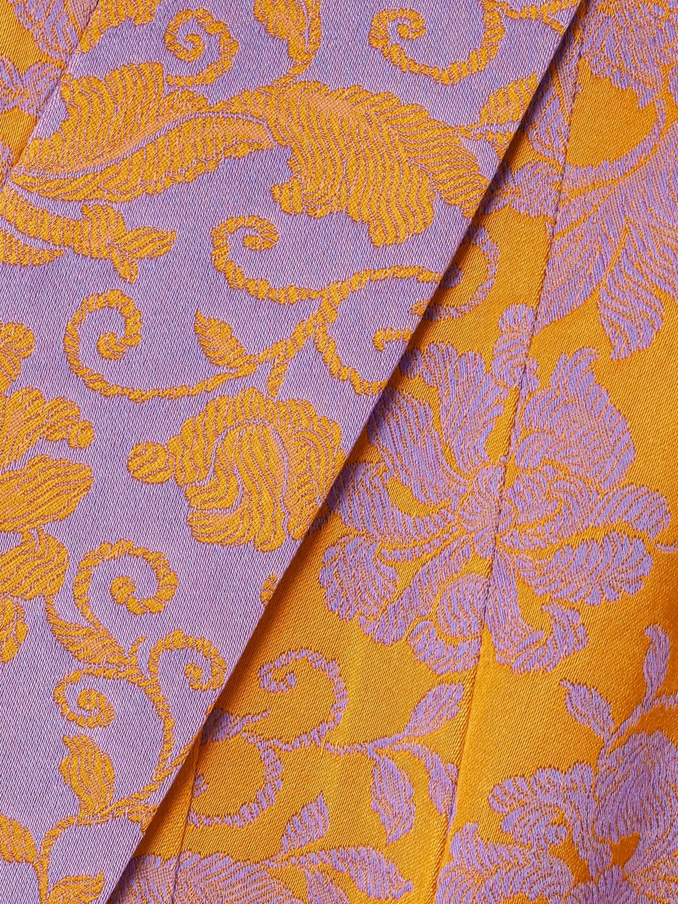 Wrap-effect satin-jacquard midi skirt Orange - 4