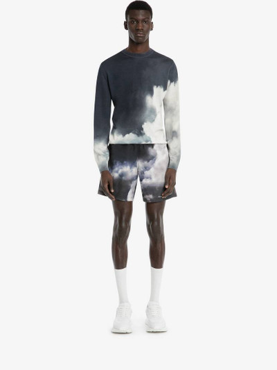Alexander McQueen Engineered Storm Sky Print Swim Shorts in Midnight Blue/light Grey outlook