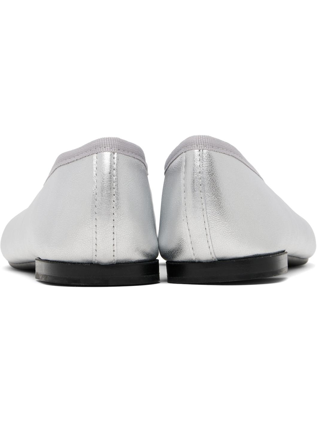 Silver Lilou Almond Toe Ballerina Flats - 2