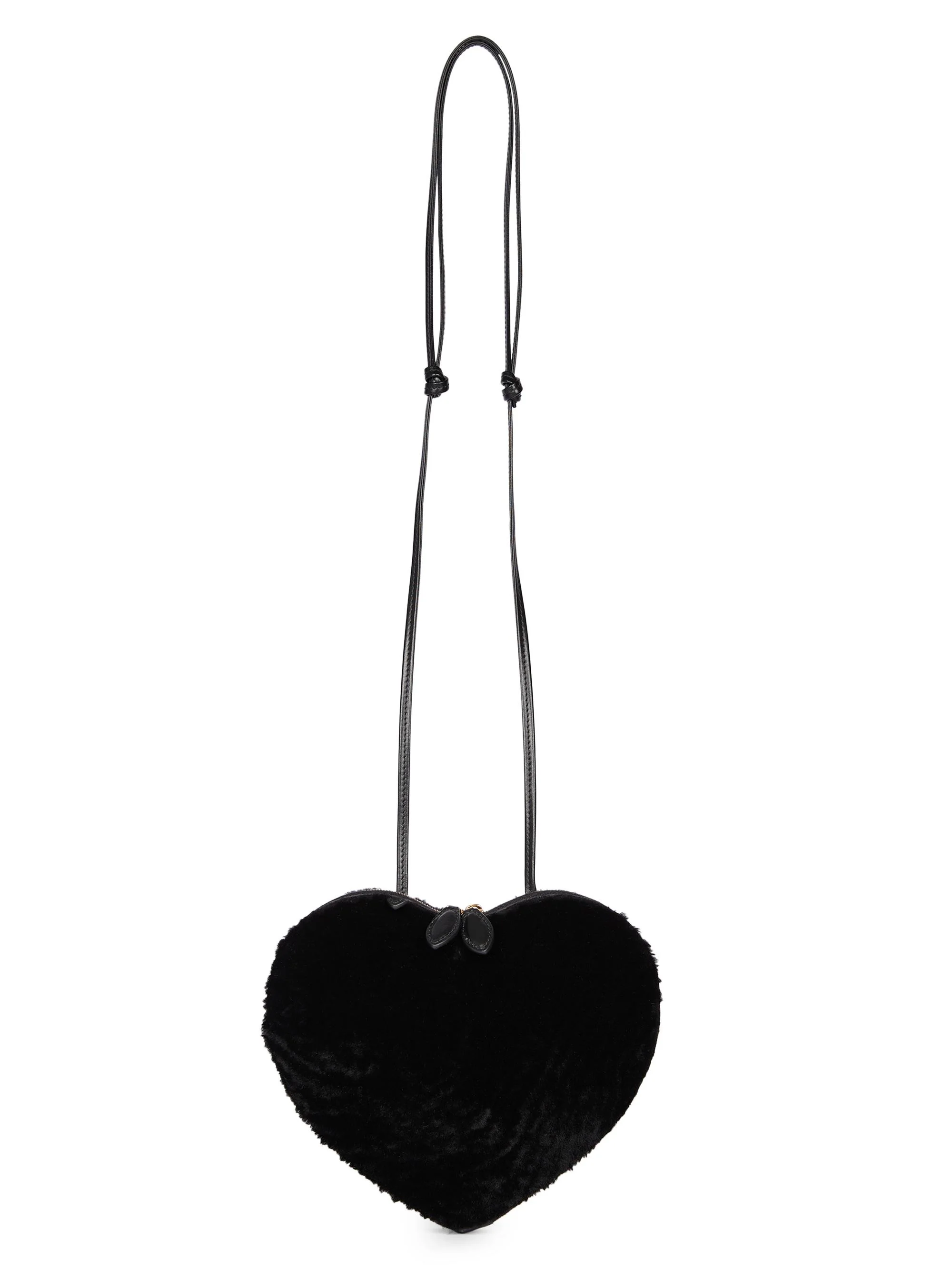 Women's Le Coeur Shearling Shoulder Bag - Noir - 1