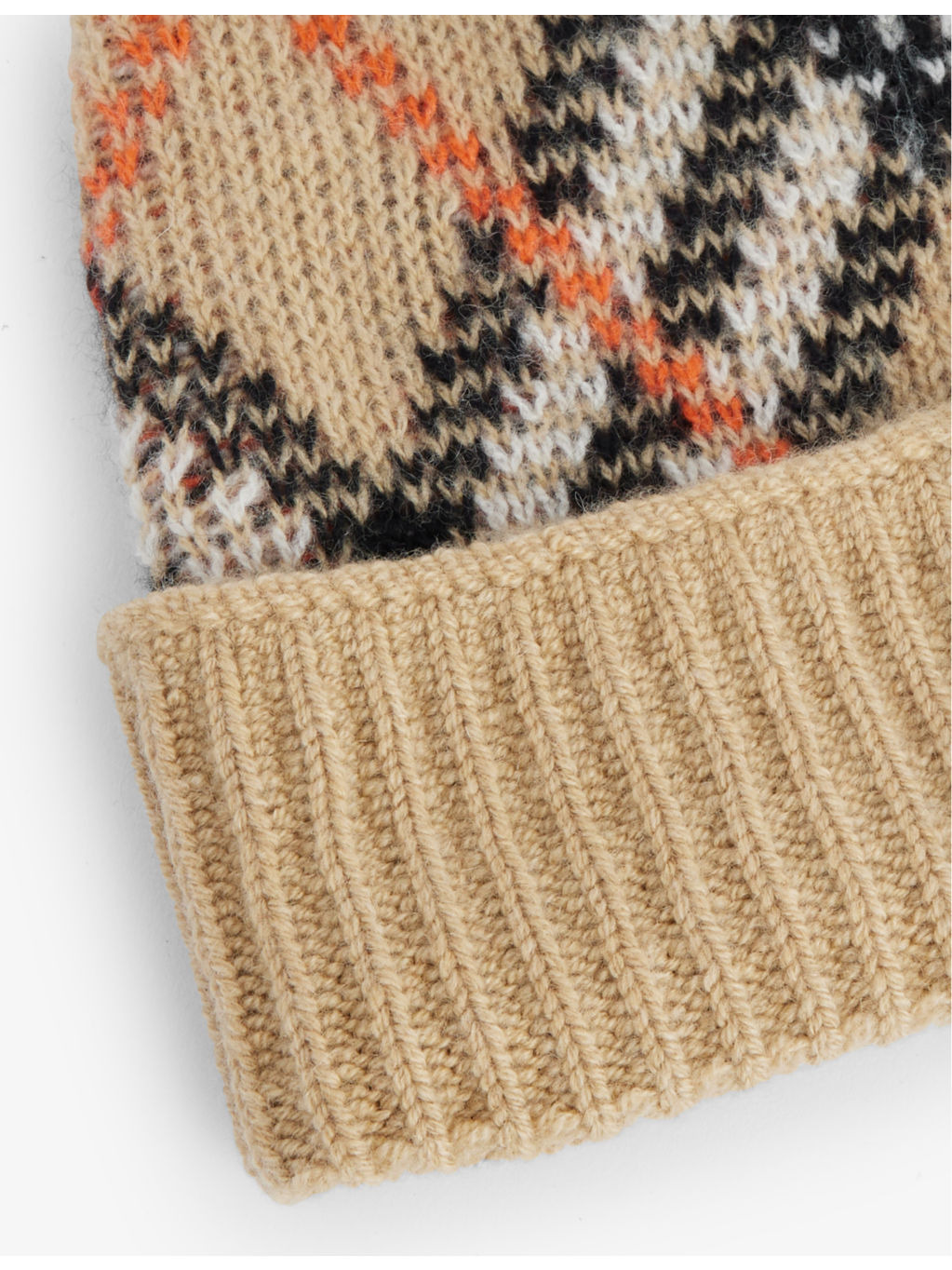 Check-print ribbed cashmere-blend beanie - 2