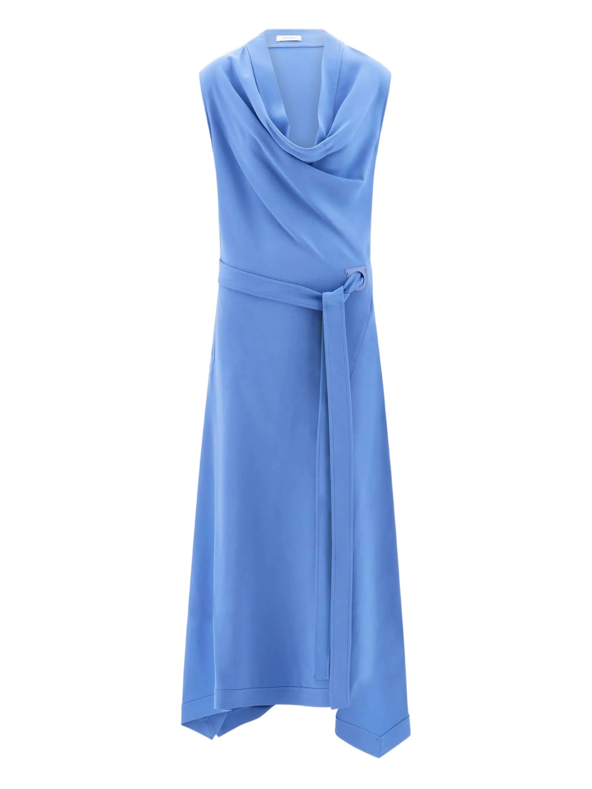 cowl-neck asymmetric dress - 1