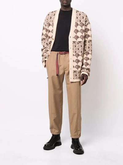 Lanvin belted-waist tapered trousers outlook