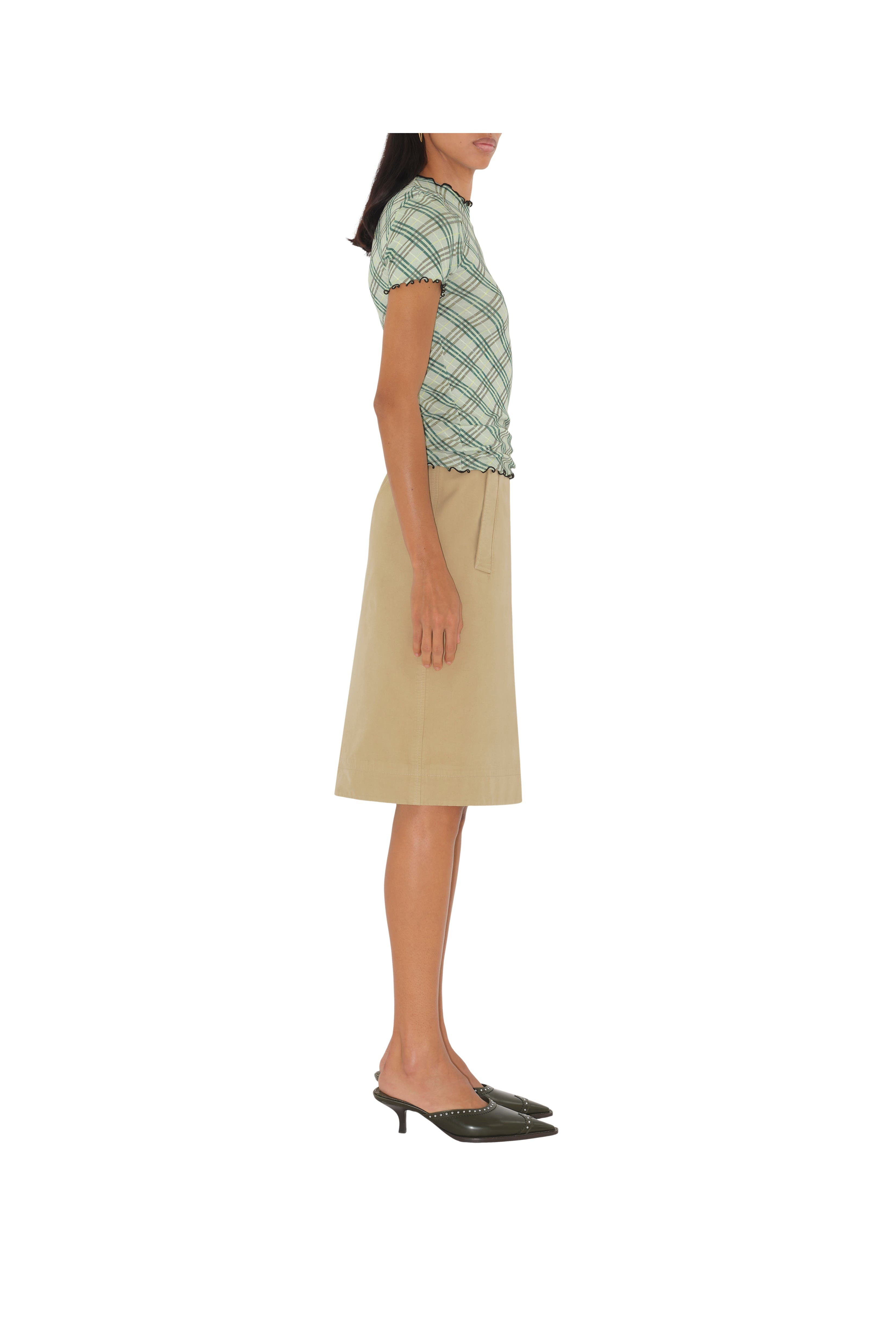 burberry Check Stretch Cotton T-shirt in Breeze at Nordstrom - 4