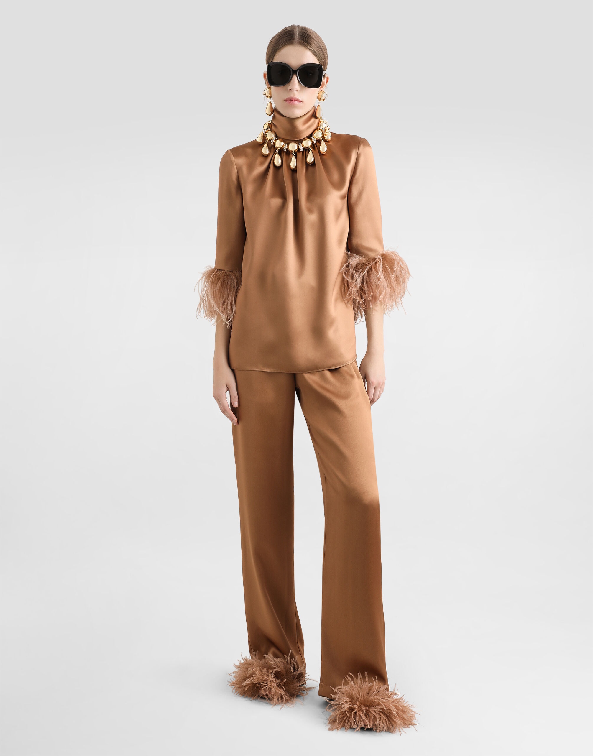 Double silk satin pajama pants - 2