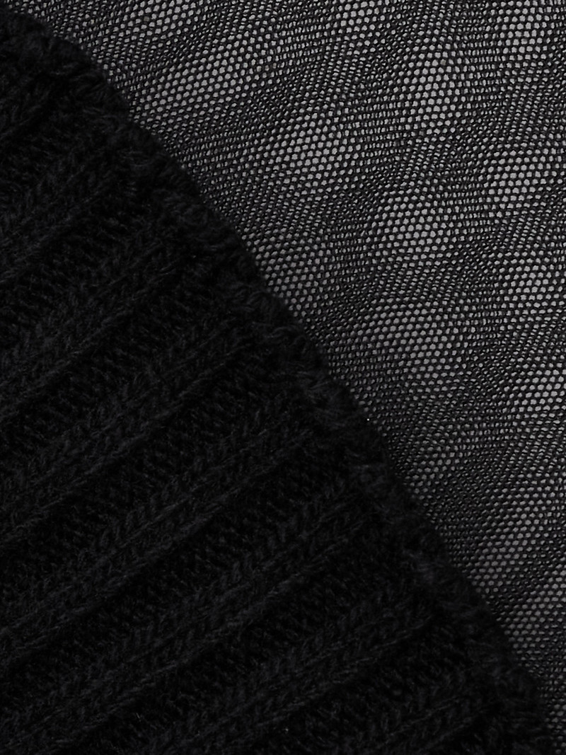 Mesh And Ribbed Wool Sweater 4