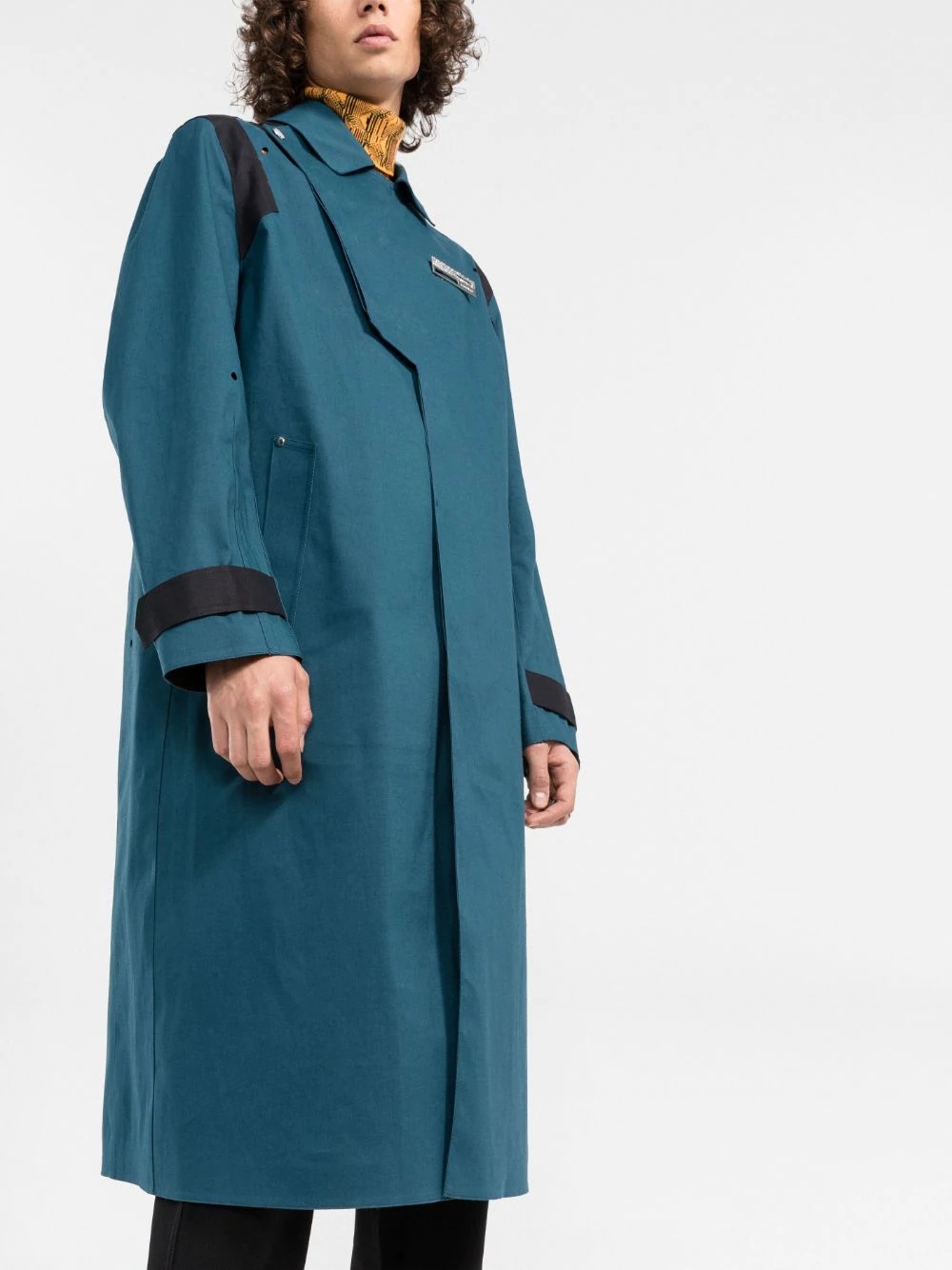 logo-badge longline trench coat - 3