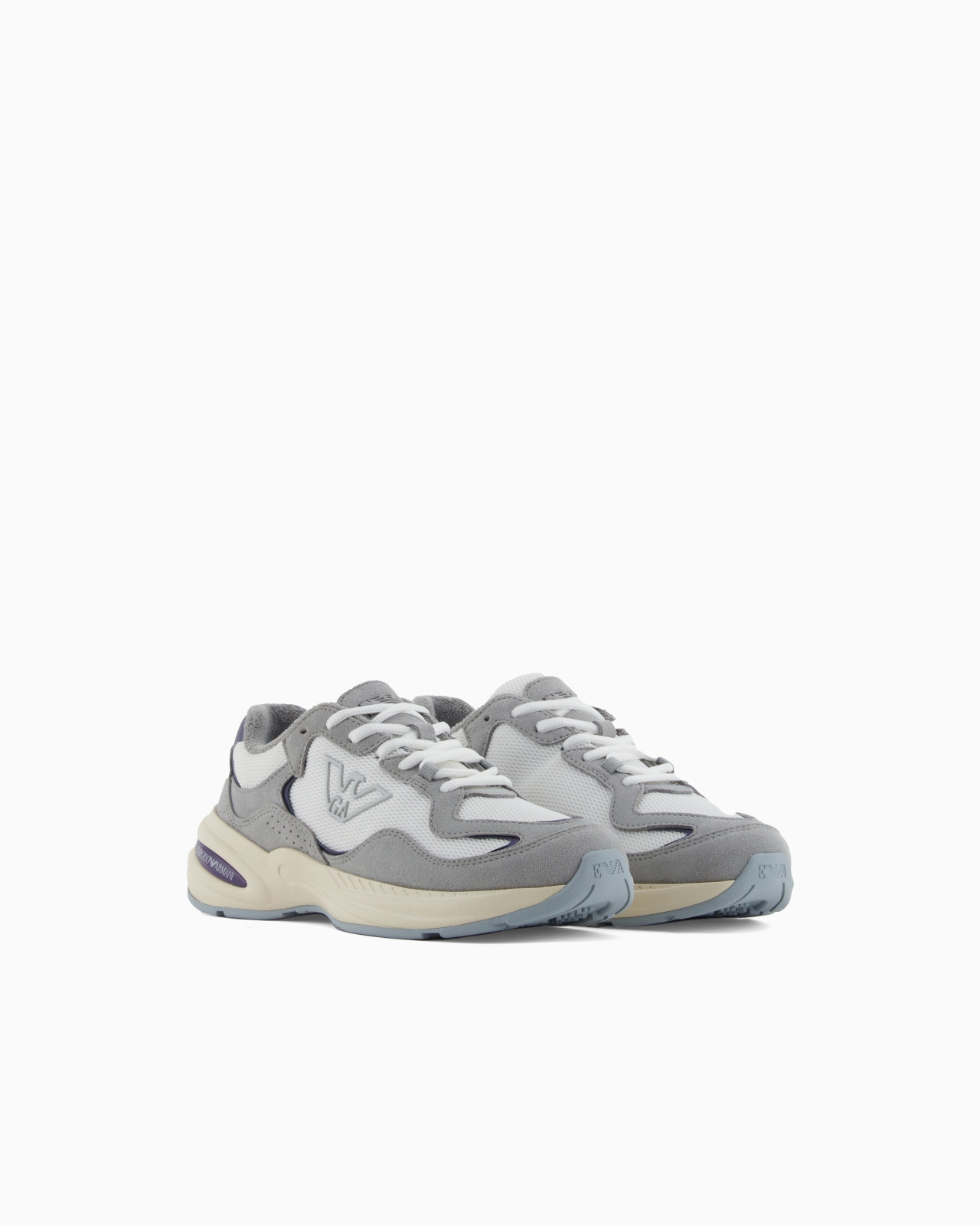 MESH SNEAKERS WITH SUEDE DETAILS AND AN EAGLE LOGO - 2
