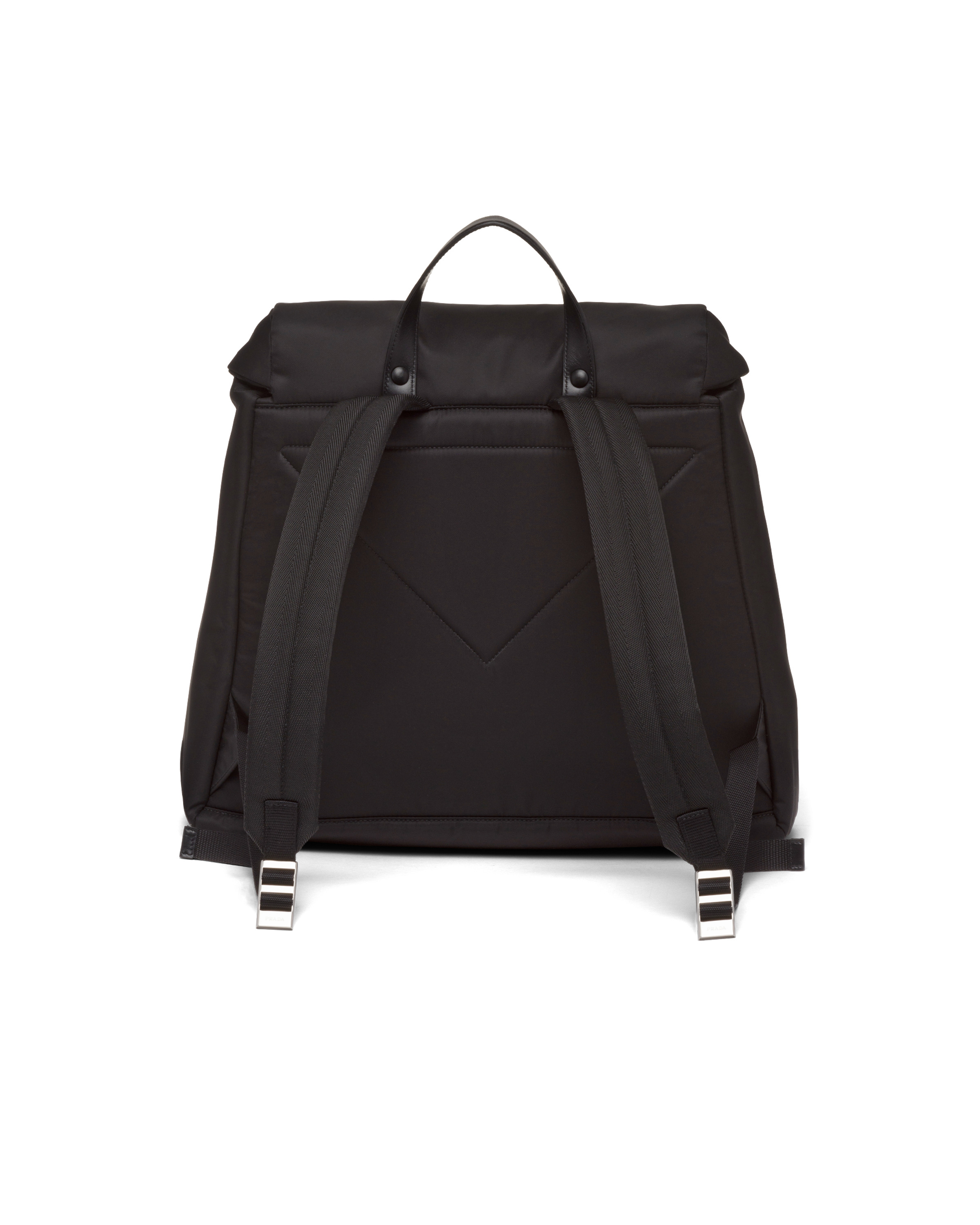 Re-Nylon and leather backpack - 3