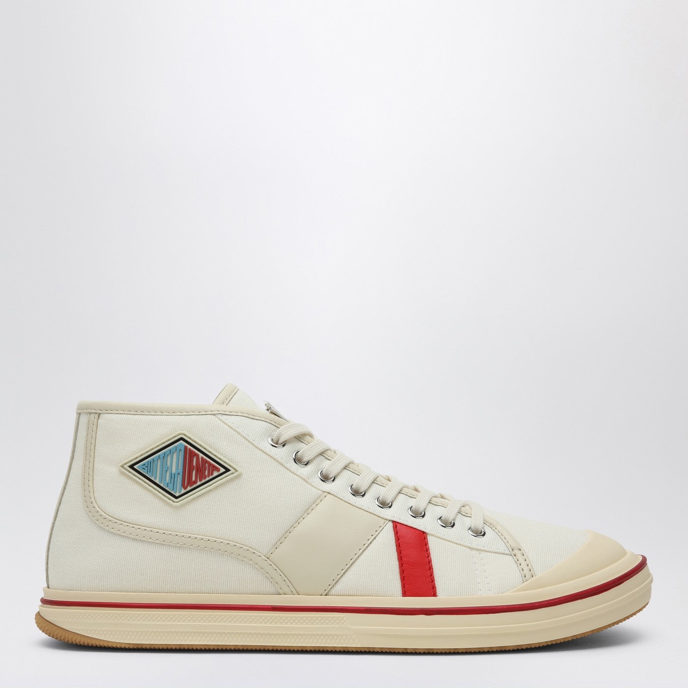 Bottega Veneta Men Eliot Sneakers In Ivory/Red - 1