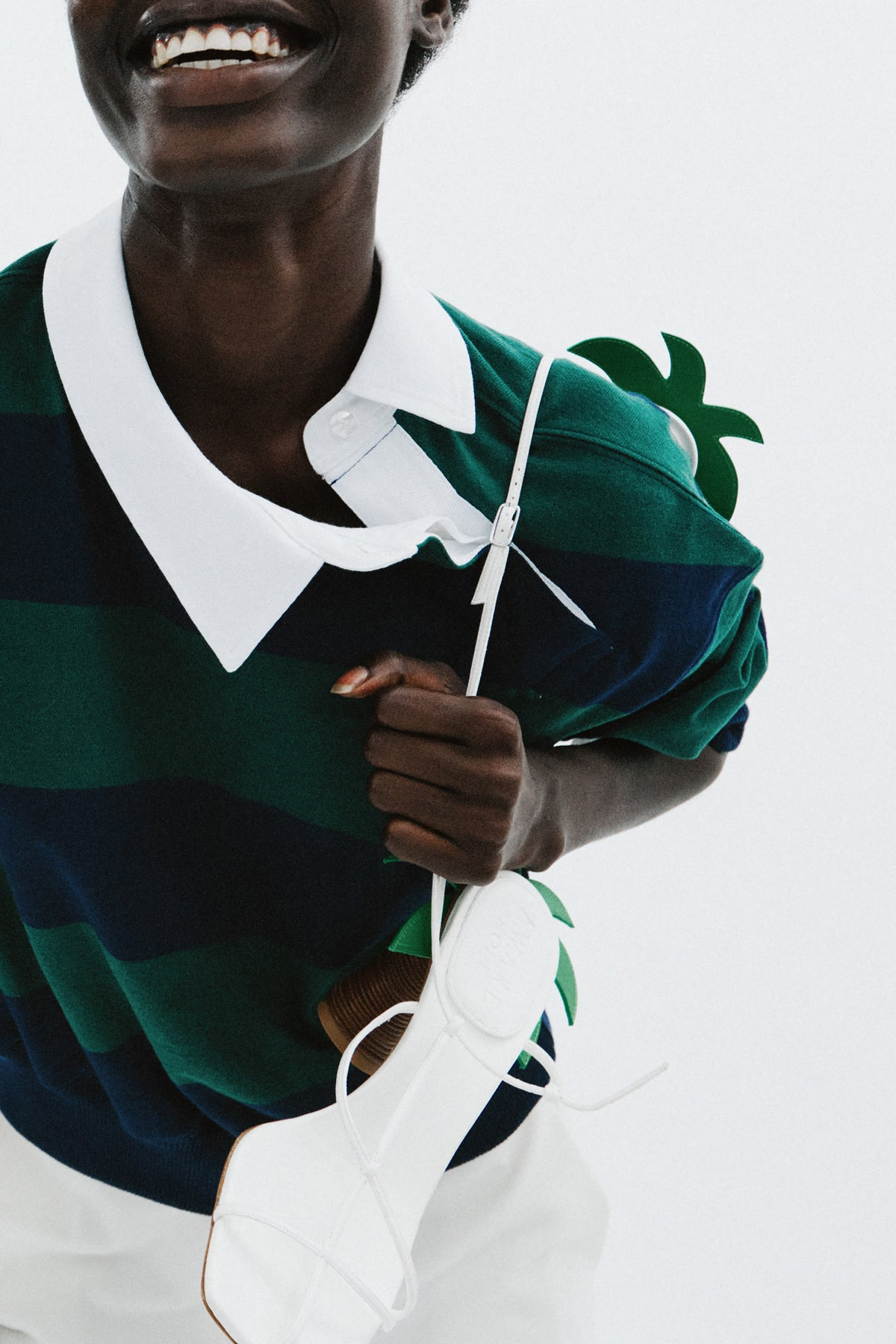 TWISTED COLLAR RUGBY JERSEY EMERALD GREEN NAVY - 15