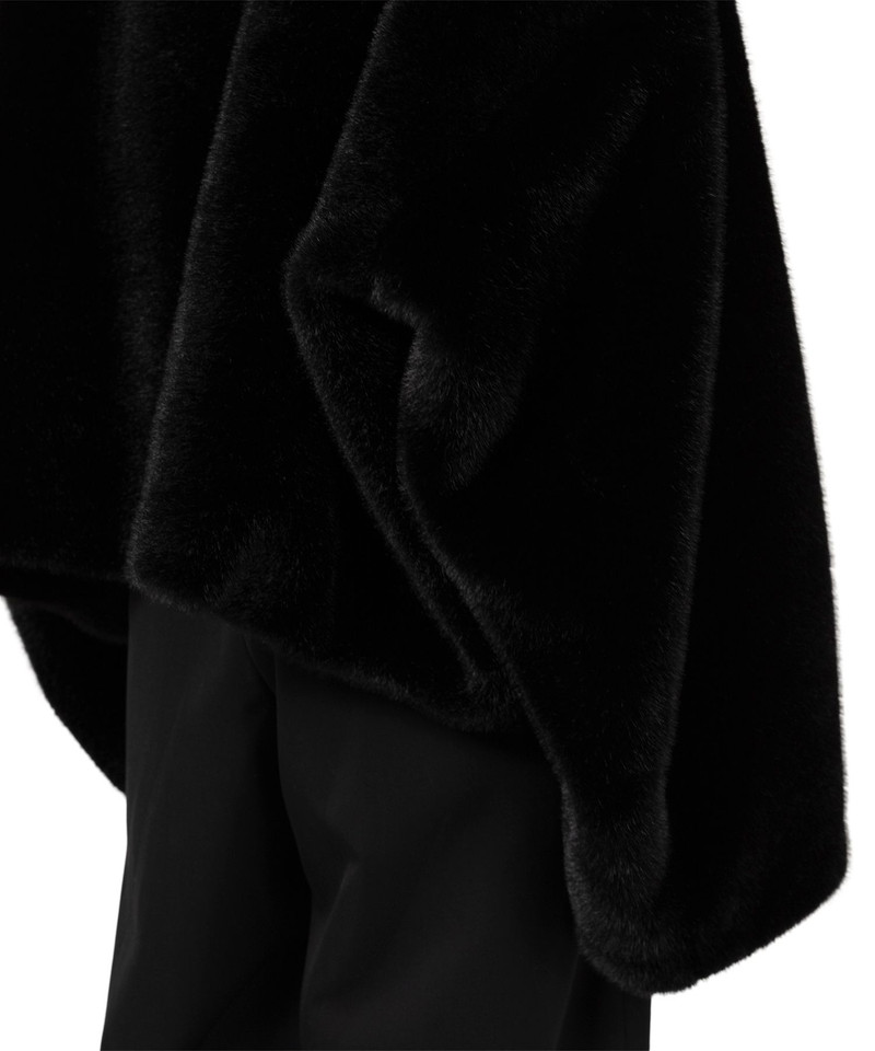 Roll-up Hem Fake Fur Coat 9