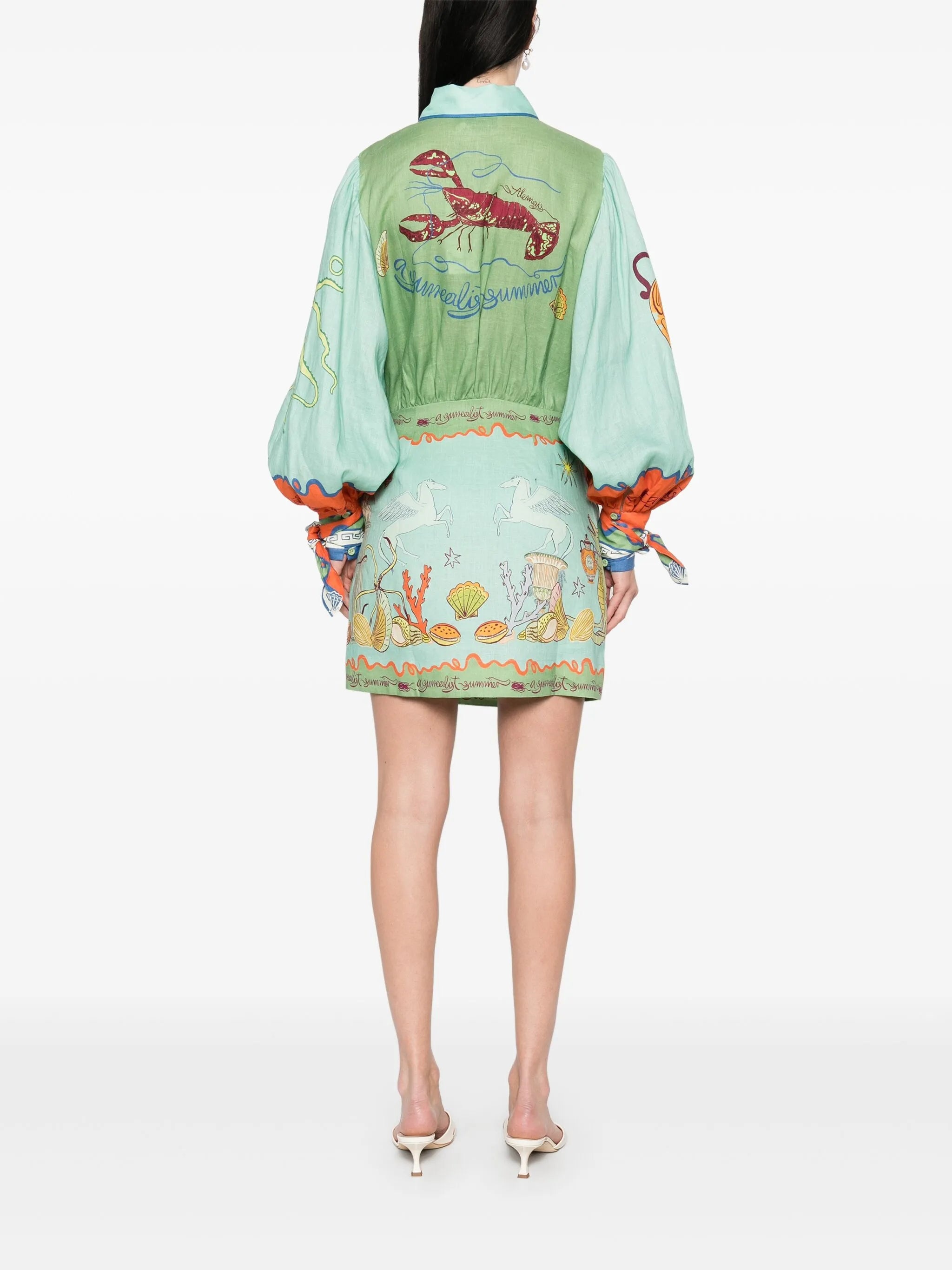 Surrealist Summer Mini Shirtdress - 2