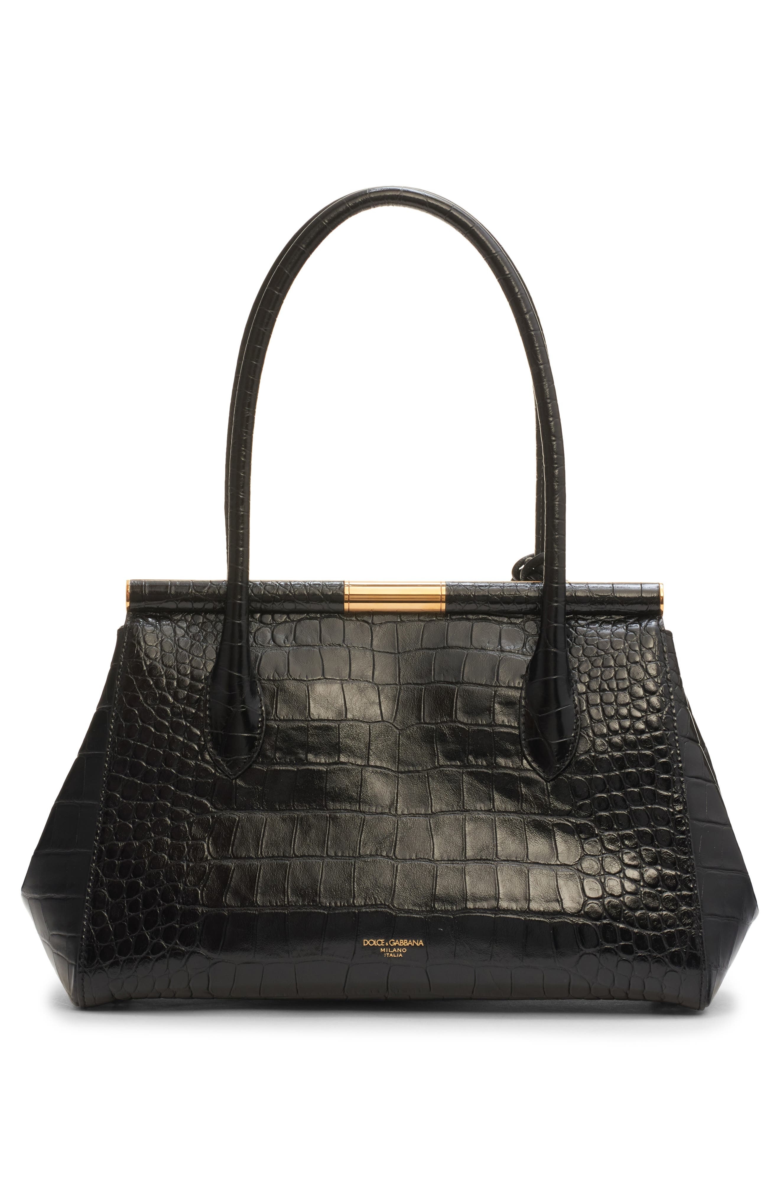 Dolce&Gabbana Marlene Everyday Croc Embossed Bag in Nero at Nordstrom - 2