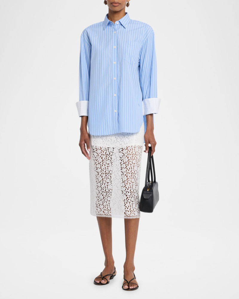 MARIA McMANUS Striped Cotton Button-Down Tunic Shirt outlook