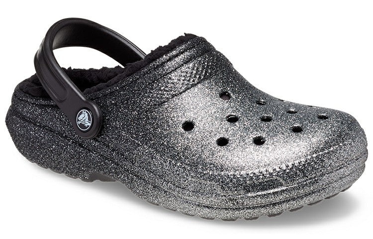 Crocs Classic Glitter Lined Clogs 'Black Silver' 205842-067 - 4
